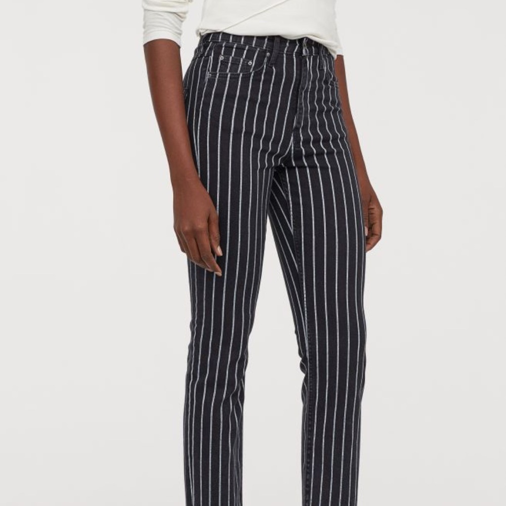 H&M Vintage Slim Striped Jeans